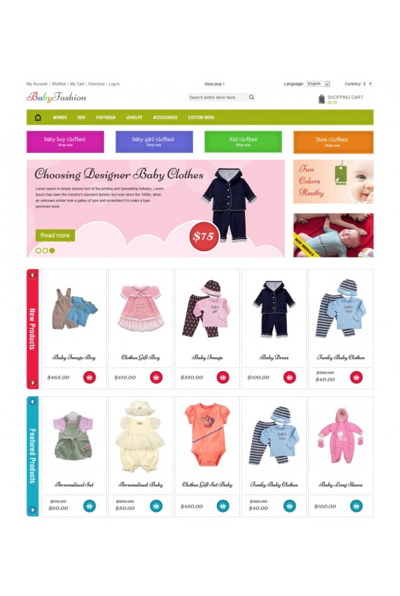 Plantilla de Baby Fashion Responsive